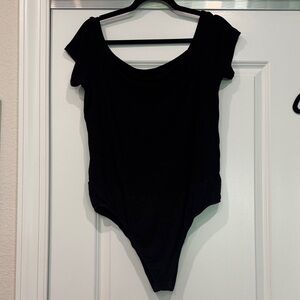 Torrid Black Ribbed Short Sleeve Bodysuit